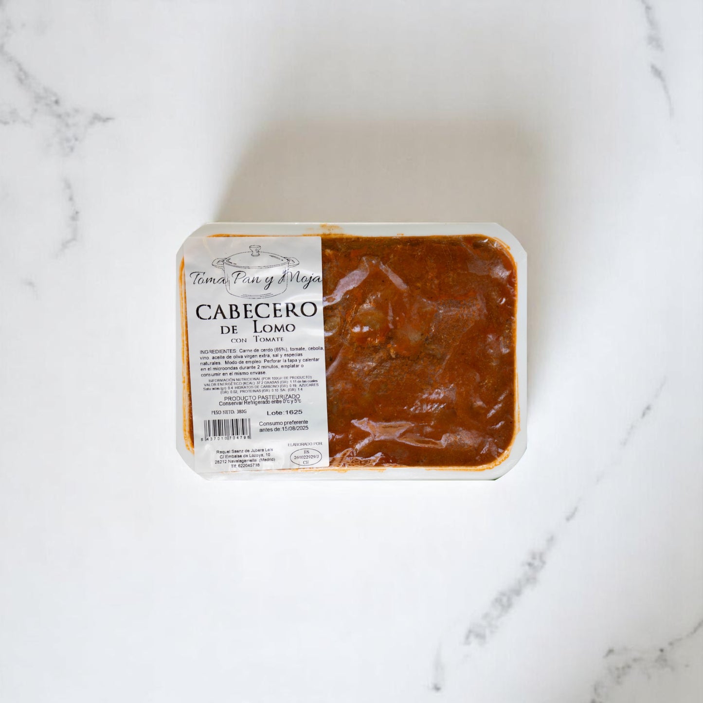 Cabecero de lomo con tomate
